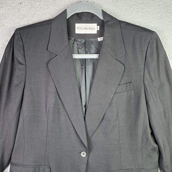 VTG JH Collectibles Classic Black Blazer Notch Lapel Union Tag Career Plus Sz 16 - Picture 3 of 16